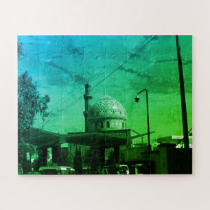 Vintage Iraq Baghdad Gas station at mosque Jigsaw Puzzle