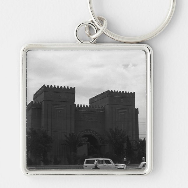 Vintage Iraq Baghdad museum 1970 Key Ring (Front)