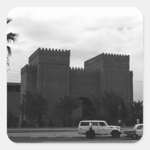Vintage Iraq Baghdad museum 1970 Square Sticker