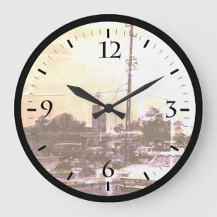 Vintage Iraq Baghdad street taxis Watch Large Clock