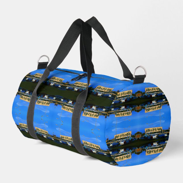 Vintage Iraq Baghdad tahrir square  Duffle Bag (Left Corner)