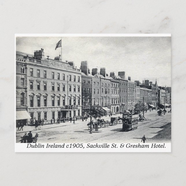 Vintage Ireland, 1905 Sackville Street Dublin Postcard (Front)