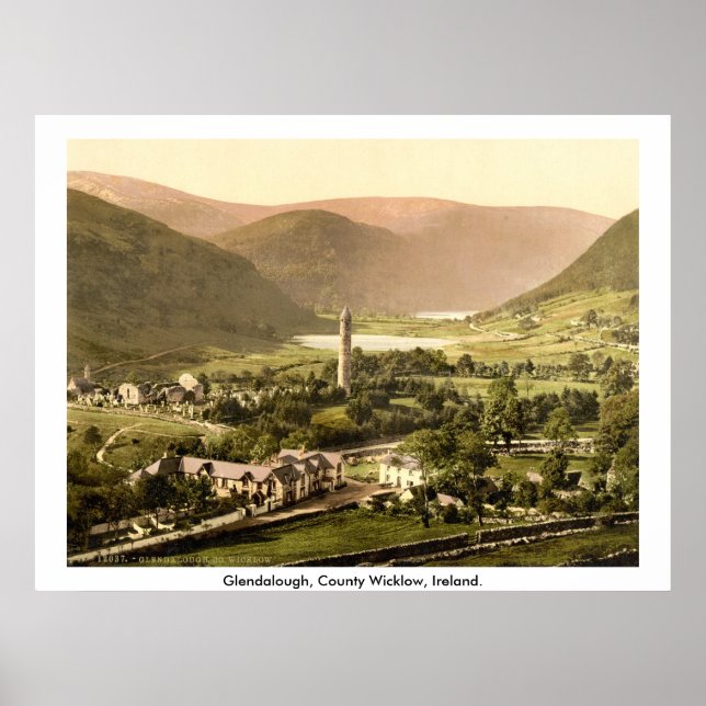 Vintage Ireland, 19th century Glendalough Wicklow Poster (Front)