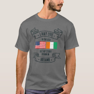 Vintage Ireland American Flag USA Irish Roots My S T-Shirt