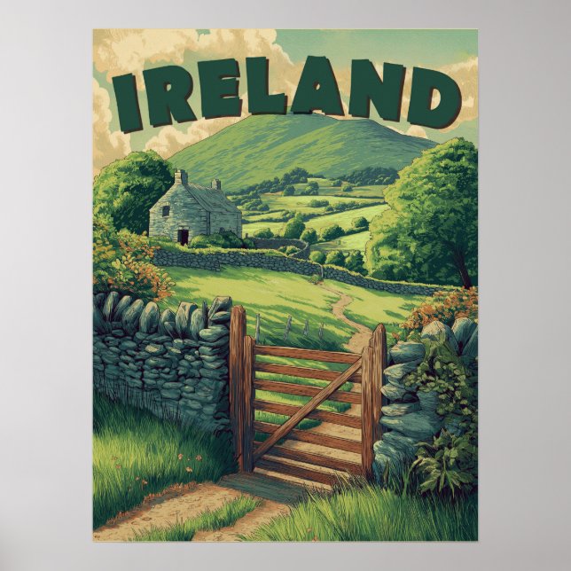 Vintage Ireland Countryside Poster (Front)