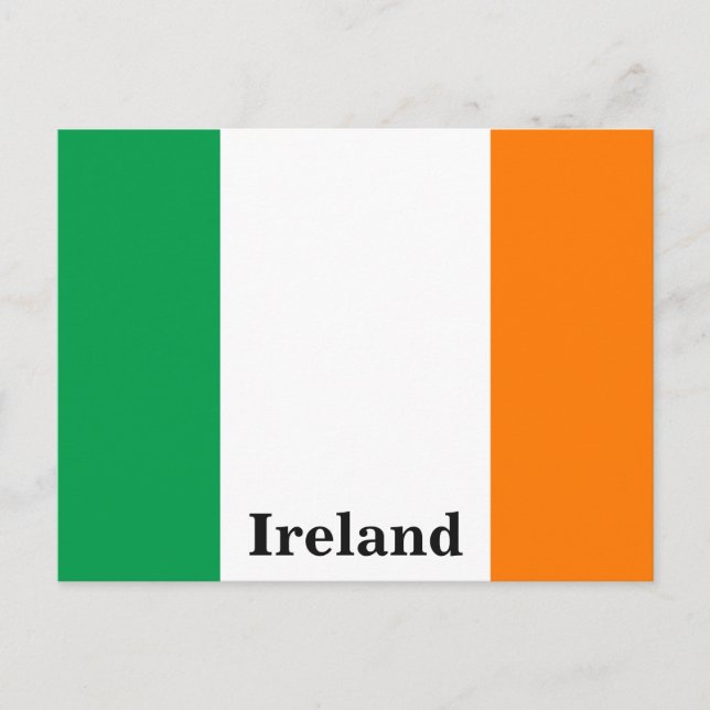 Vintage Ireland Flag Travel Tourism Postcard (Front)