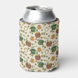 Vintage Ireland Icon Pattern Can Cooler