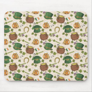 Vintage Ireland Icon Pattern Mouse Mat