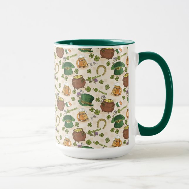 Vintage Ireland Icon Pattern Mug (Right)