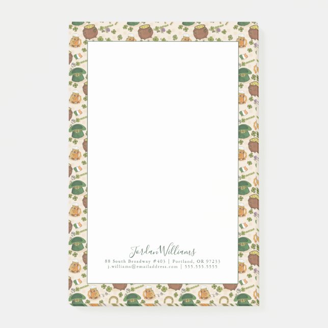 Vintage Ireland Icon Pattern Post-it Notes (Front)