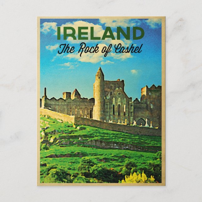 Vintage Ireland Rock Of Cashel Postcard (Front)