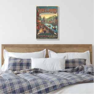 Vintage Ireland Travel Poster Canvas Print