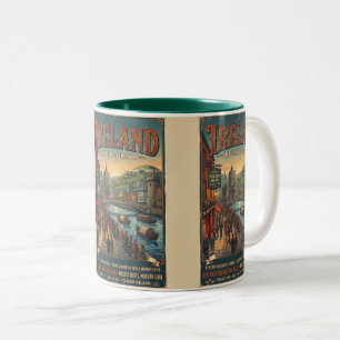 Vintage Ireland Travel Poster Two-Tone Coffee Mug