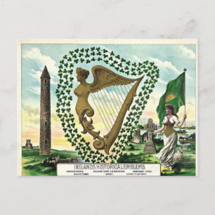 Vintage Ireland's Historical Emblems Postcard