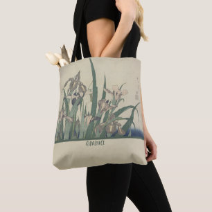 Vintage Iris and Grasshopper Tote Bag