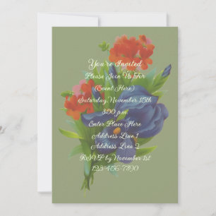 Vintage Iris Bouquet Floral Art Party Invitation