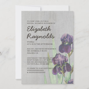 Vintage Iris Bridal Shower Invitations