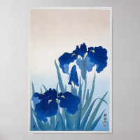 Vintage Iris Flower, Retro Japanese