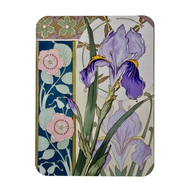 Vintage Iris Illustration  Magnet (Vertical)