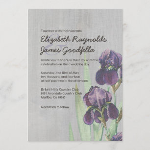 Vintage Iris Wedding Invitations