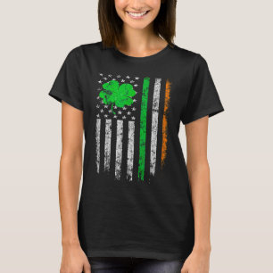 Vintage Irish American Flag Ireland Shamrock St Pa T-Shirt