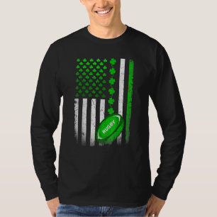 Vintage Irish American Flag St Patricks Day Rugby T-Shirt