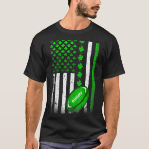Vintage Irish American Flag St Patricks Day Rugby T-Shirt