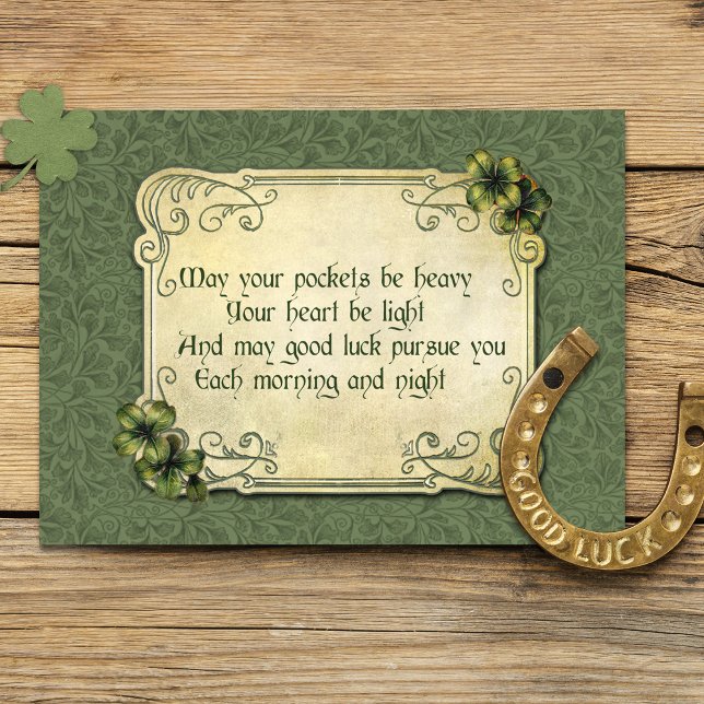 Vintage Irish Blessing and Shamrocks Postcard (Creator Uploaded)