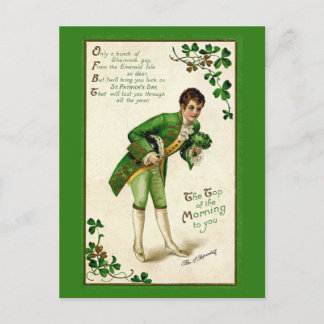 Vintage Irish Boy St. Patrick's Day Holiday Postcard