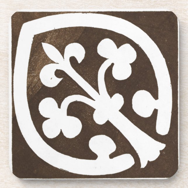 Vintage Irish Celtic Art Design Black Coaster (Front)