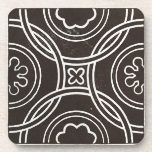 Vintage Irish Celtic Art Design Black Coaster