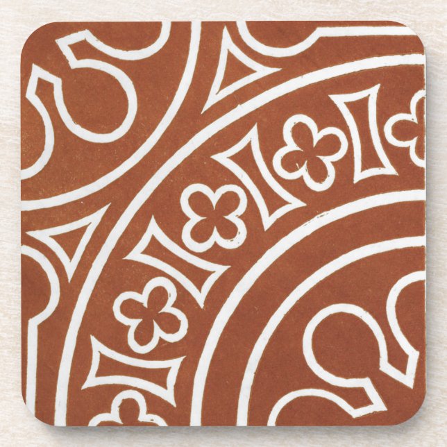 Vintage Irish Celtic Art Design Red Coaster (Front)