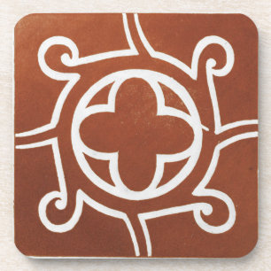 Vintage Irish Celtic Art Design Red Coaster