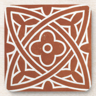 Vintage Irish Celtic Art Design Red Coaster