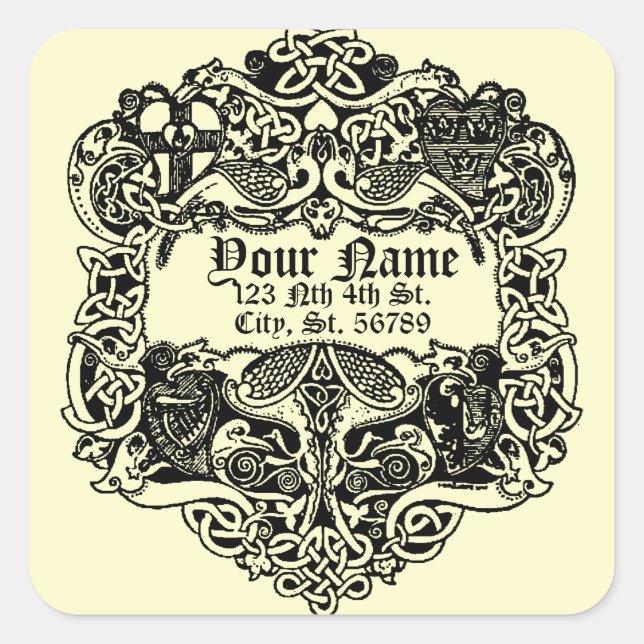 Vintage Irish Celtic Knots Square Sticker (Front)