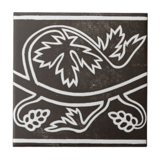 Vintage Irish Ceramic Art Design Black Tile