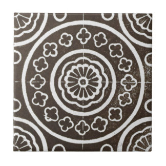 Vintage Irish Ceramic Art Design Black Tile