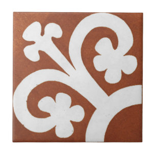 Vintage Irish Ceramic Art Design Red Clover Tile