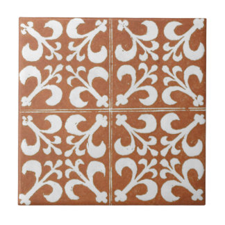 Vintage Irish Ceramic Art Design Red Tile