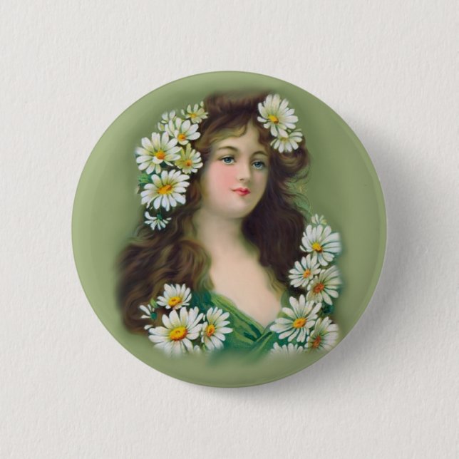 Vintage Irish Colleen 6 Cm Round Badge (Front)