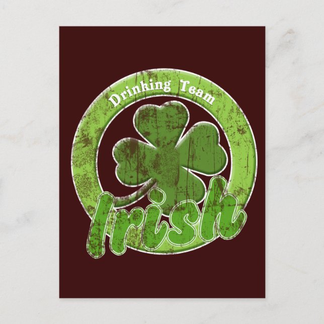Vintage Irish Drinking Team Postcard (Front)