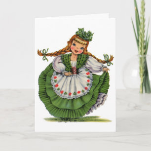 Vintage Irish Girl Card
