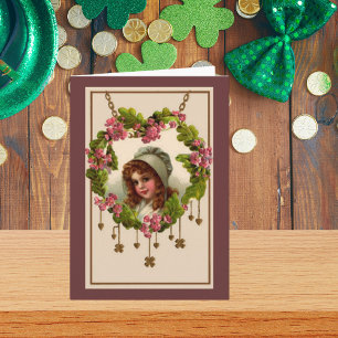 Vintage Irish Girl Card