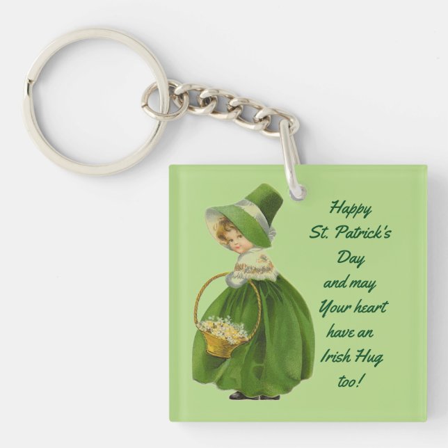 Vintage Irish Girl Key Ring (Front)