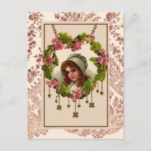 Vintage Irish Girl Postcard