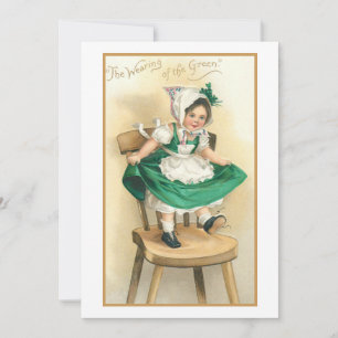 Vintage Irish Girl w/St. Patrick's Day Greeting Holiday Card