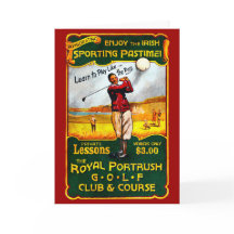 Vintage Irish Golf Card