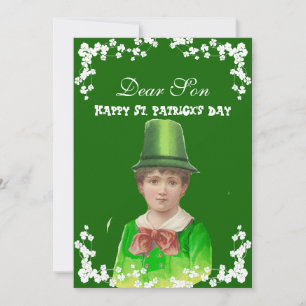 Vintage Irish Hat St. Patrick's Day Son/Grandson  Holiday Card