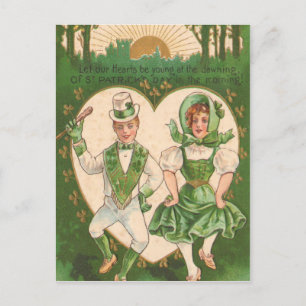 Vintage Irish Hearts St Patrick's Day Card