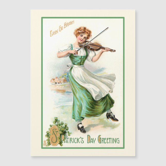 Vintage Irish Lass with Fiddle (Front)
